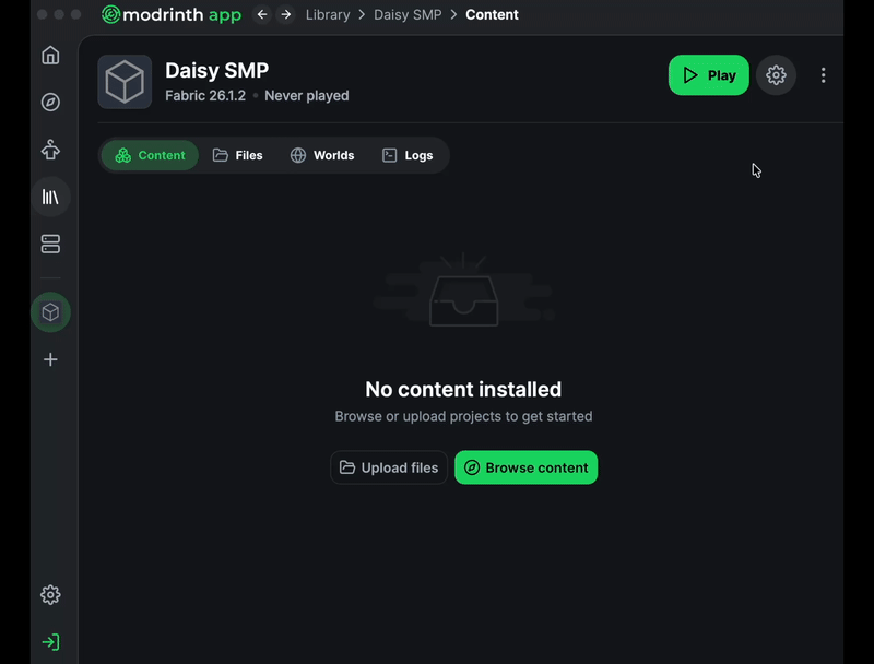 Opening the instance's folder
